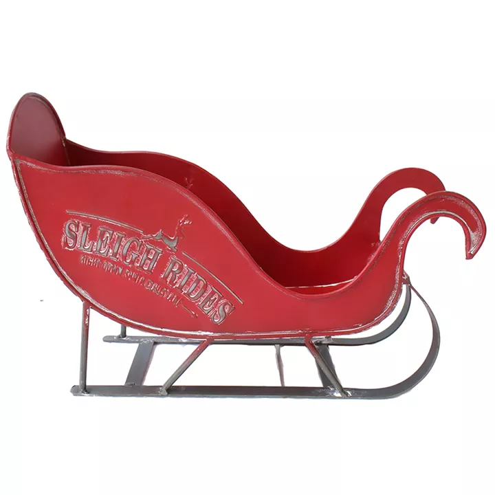 Artekko Xmas Κόκκινο Μεταλλικό Διακοσμητικό Έλκηθρο (37x11x26)cm