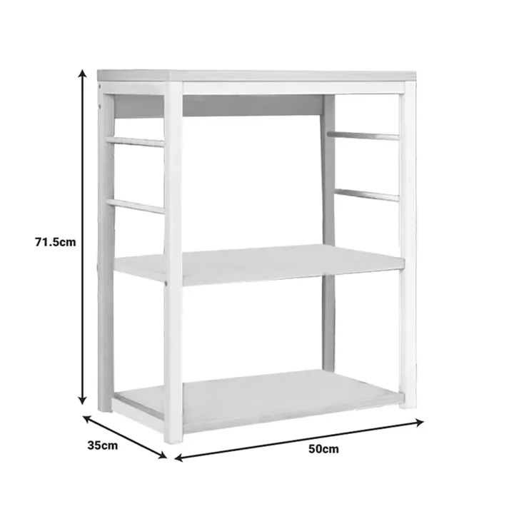 Floor shelf unit Cayde pakoworld metallic in white-natural color 50x35x71.5cm