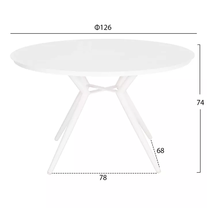 ΤΡΑΠΕΖΙ ΑΛΟΥΜΙΝΙΟΥ ΣΤΡΟΓΓΥΛΟ HIGER HM6290.02 Φ126x74Υεκ.