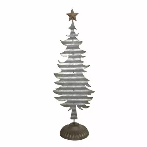 Artekko Xmas Γκρι Μεταλλικό Διακοσμητικό Δεντράκι (14x10x42)cm