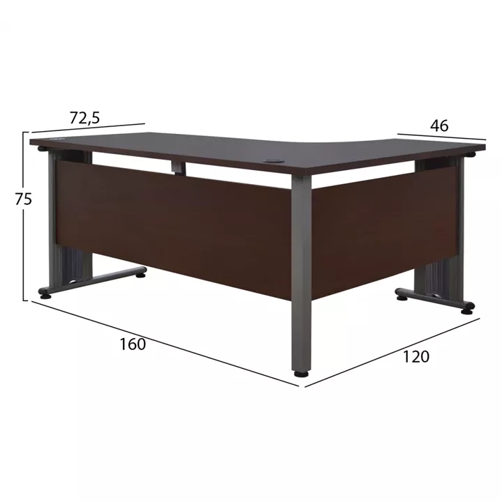 Professional left corner office HM2043.02L Wenge 160x120