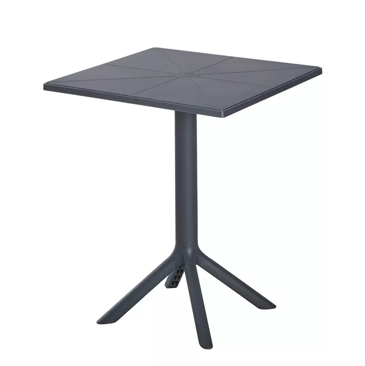 ΤΡΑΠΕΖΙ ΠΟΛΥΠΡΟΠΥΛΕΝΙΟΥ ΤΕΤΡΑΓΩΝΟ TERRIN HM6125.20 ΣΚΟΥΡΟ ΓΚΡΙ 60,5x60,5x76,5Υεκ.