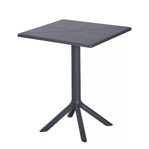 ΤΡΑΠΕΖΙ ΠΟΛΥΠΡΟΠΥΛΕΝΙΟΥ ΤΕΤΡΑΓΩΝΟ TERRIN HM6125.20 ΣΚΟΥΡΟ ΓΚΡΙ 60,5x60,5x76,5Υεκ.