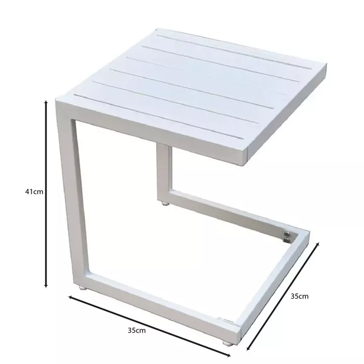 CORTE Βοηθητικό Τραπεζάκι, Μέταλλο Βαφή Άσπρο