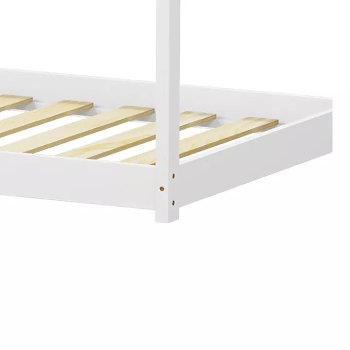 Children's bed Nino Montessori type pakoworld pine wood in white shade 90x190cm