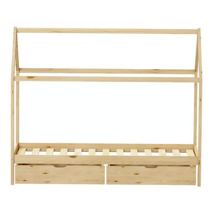Παιδικό κρεβάτι Mellin τ.Montessori με 2 συρτάρια pakoworld ξύλο πεύκου σε φυσική απόχρωση 90x190εκ