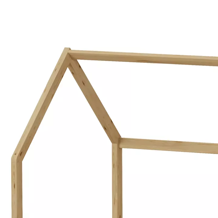 Montessori-style Callan children's bed with rails pakoworld pine wood in natural color 90x190cm