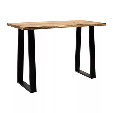 Miles pakoworld table solid acacia wood thickness 3.7-4cm in natural shade with black metal legs 120x45x78cm
