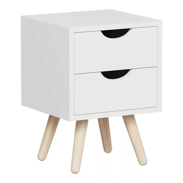 Selma bedside table pakoworld pine wood in white shade 29.7x29.7x45cm