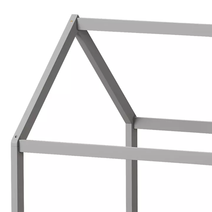 Children's bed Nino Montessori type pakoworld pine wood in grey shade 90x190cm