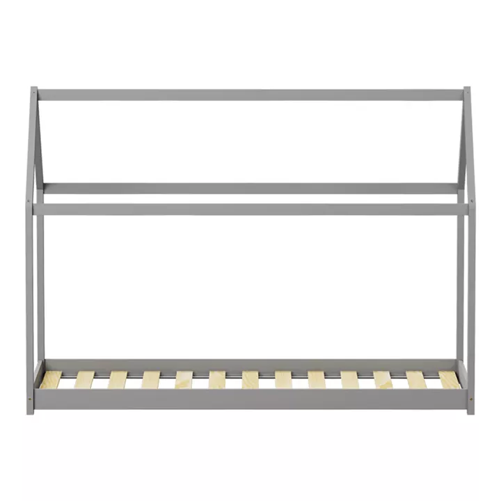 Children's bed Nino Montessori type pakoworld pine wood in grey shade 90x190cm