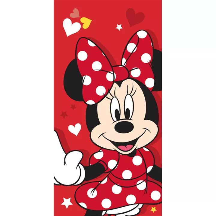 Πετσέτα Θαλάσσης Βαμβακερή Βελούδινη Hello Minnie 320gsm