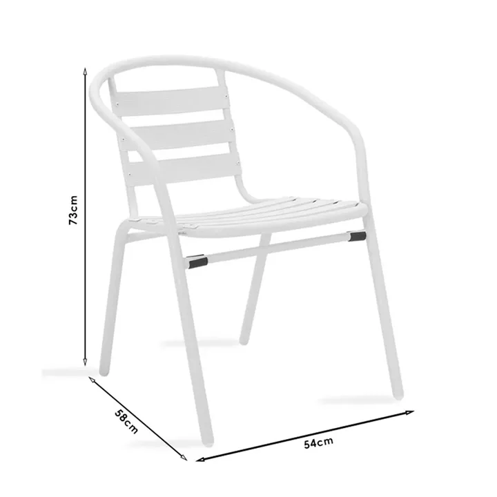 Watson-Tade pakoworld dining table set of 3 pieces black metal-glass D60x70cm