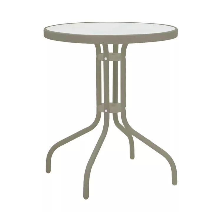 Watson-Tade pakoworld dining table set of 3 pieces champagne-glass metal D60x70cm