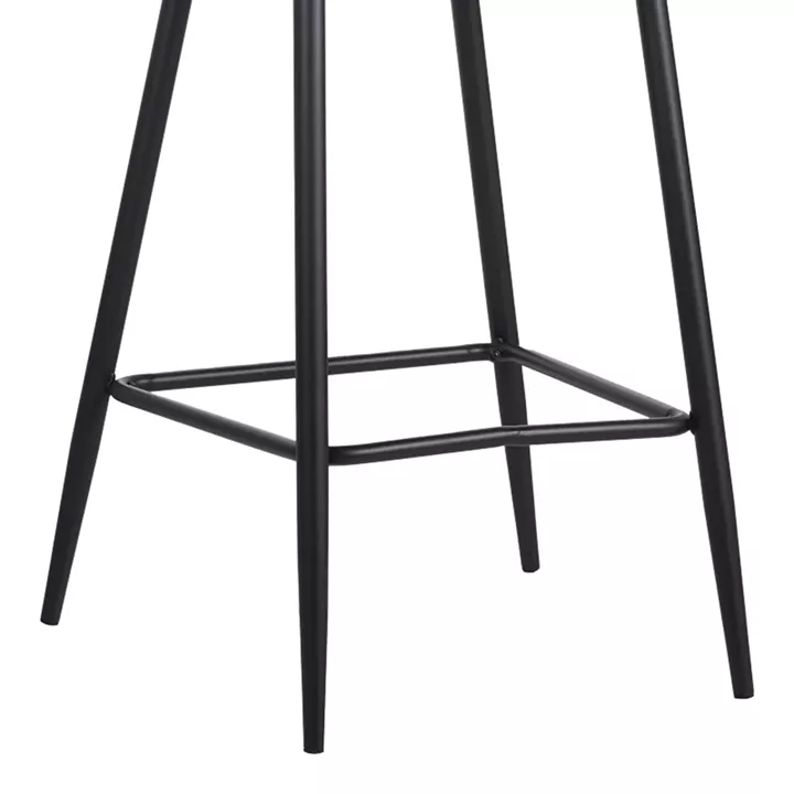 Barow pakoworld velvet bar stool in dark green shade with black metal legs 53x46.5x96.5