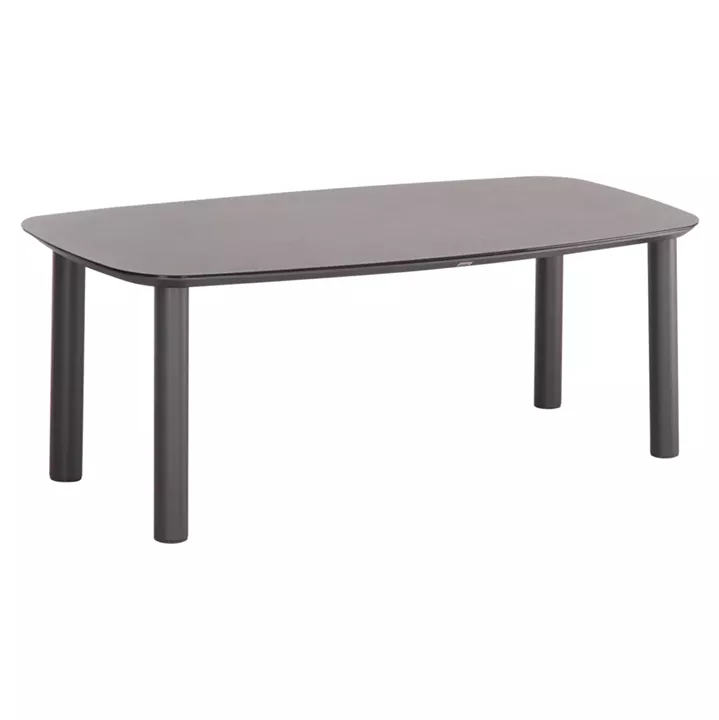 OUTDOOR DINING TABLE DOSUN HM6202.01 DARK GREY ALUMINUM-3D PRINT GLASS TOP IN CERAMIC LOOK 220x100x75H