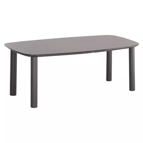 OUTDOOR DINING TABLE DOSUN HM6202.01 DARK GREY ALUMINUM-3D PRINT GLASS TOP IN CERAMIC LOOK 220x100x75H