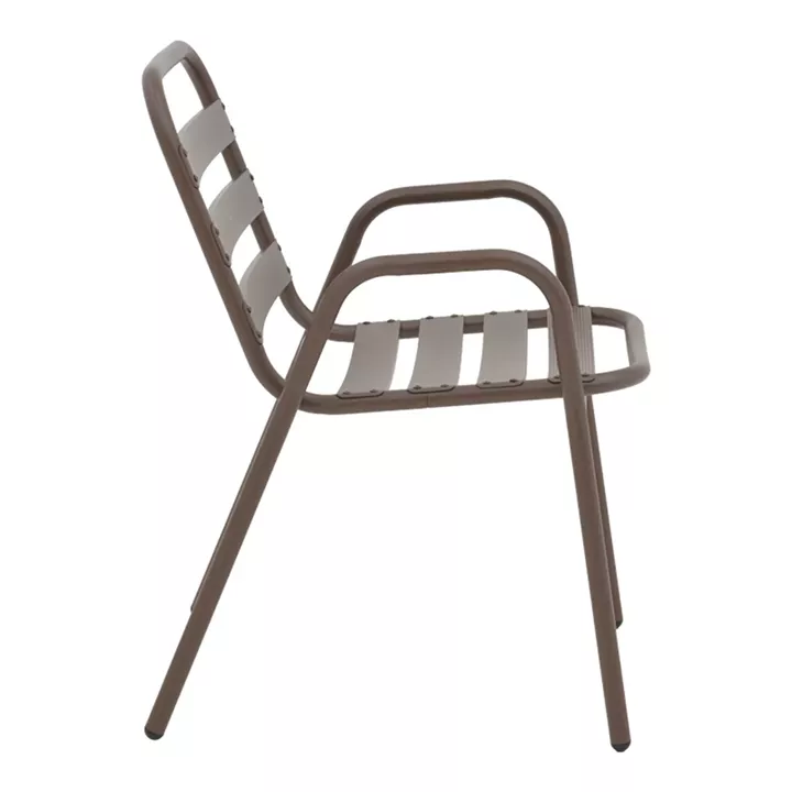 Watson-Sussie pakoworld dining table, brown metal and glass, Φ60x70cm