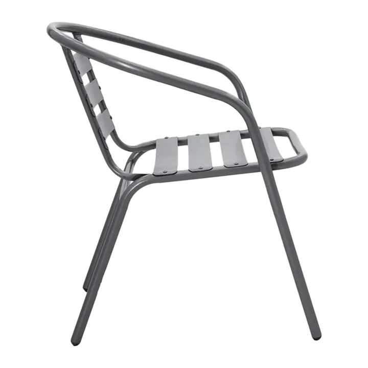 Tραπεζαρία Watson-Tade pakoworld σετ 3τεμ μέταλλο ανθρακί-γυαλί Φ60x70εκ