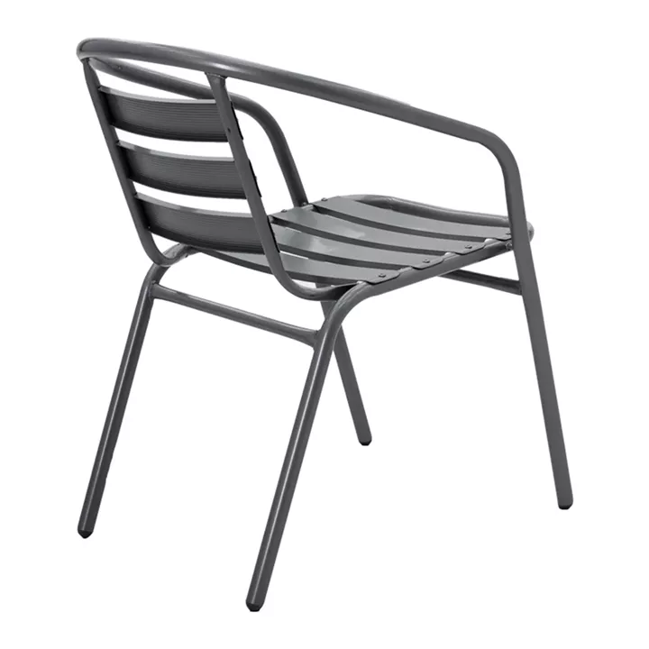 Tραπεζαρία Watson-Tade pakoworld σετ 3τεμ μέταλλο ανθρακί-γυαλί Φ60x70εκ