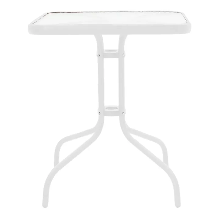 Watson-Calan dining table pakoworld white metal-glass 70x70x70cm