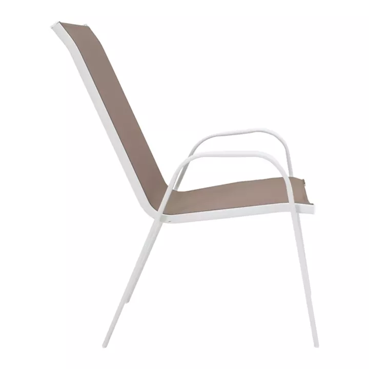 Watson-Calan dining table pakoworld white metal-glass 70x70x70cm