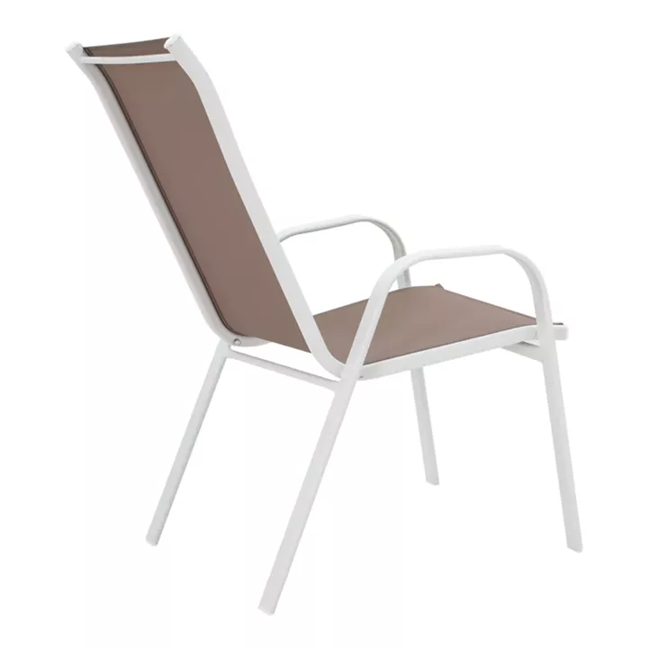Watson-Calan dining table pakoworld white metal-glass 70x70x70cm