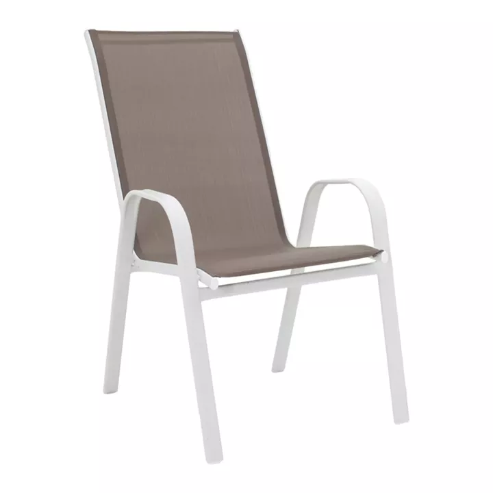 Watson-Calan dining table pakoworld white metal-glass 70x70x70cm