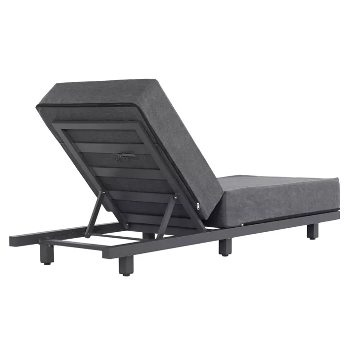 PROFESSIONAL SUNLOUNGER JESSIE HM10714.03 DARK GREY ALUMINUM & CUSHION 200x71x35.5-95Hcm.