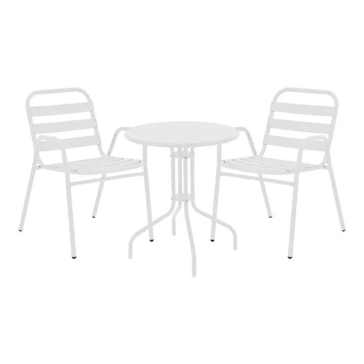 Vergo-Sussie pakoworld dining table white metal Φ60x70cm