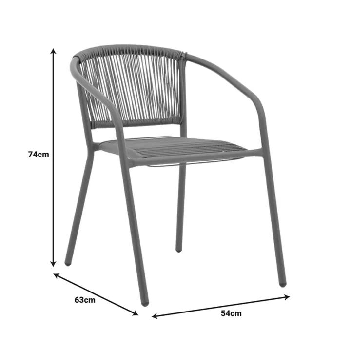 Τραπεζαρία Watson-Lindaria pakoworld μέταλλο ανθρακί-γυαλί και pe rattan σε φυσική απόχρωση 70x70x70εκ