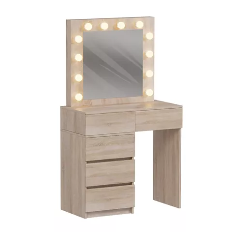 DRESSING TABLE WITH LED LIGHTS & DRAWERS BEYON HM2500.01 MELAMINE IN SONAMA 80x40x140Hcm.