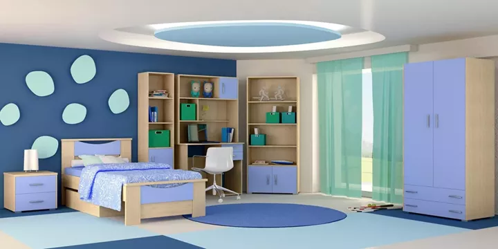 Σετ παιδικό δωμάτιο Χαμόγελο δρυς-σιέλ