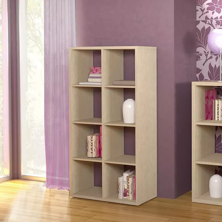 Κυβική βιβλιοθήκη 2x4 75cm δρυς