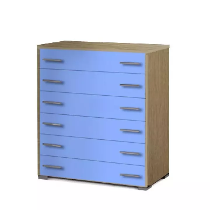 Συρταριέρα παιδική 6 συρτ. 90cm δρυς-σιέλ
