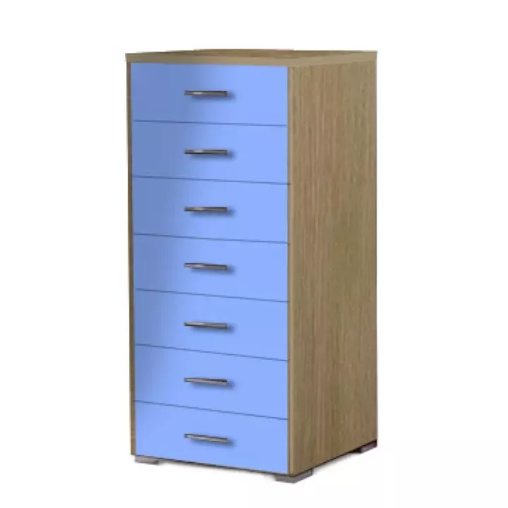 Συρταριέρα παιδική 7 συρτ.60cm δρυς-σιέλ