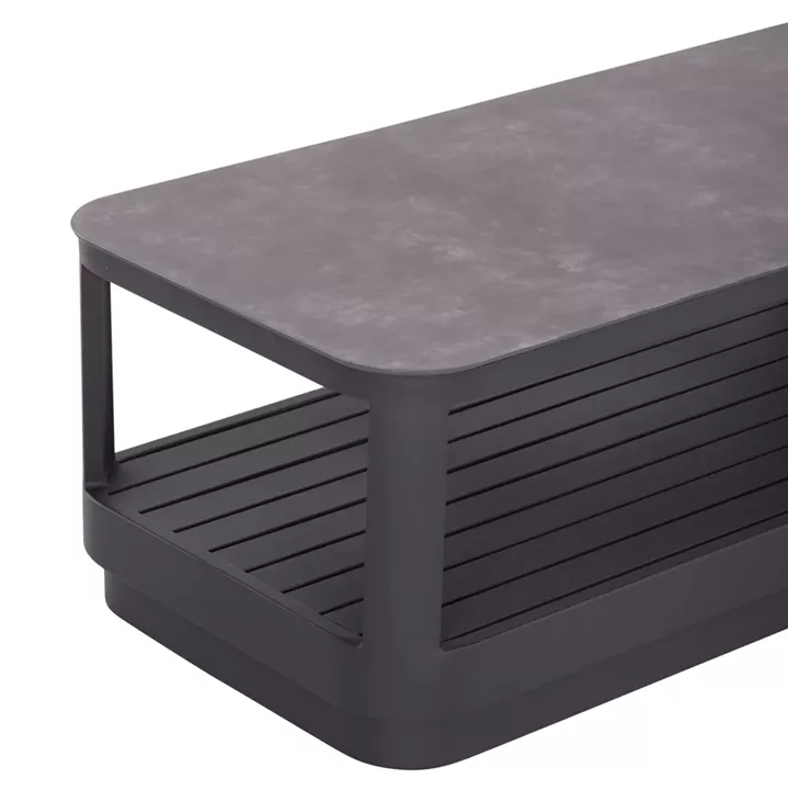 OUTDOOR CORNER LOUNGE SET 3PCS SERIES ELYSIA SM6187.01 DARK GREY ALUMINUM-ROPE-P.E.FABRIC