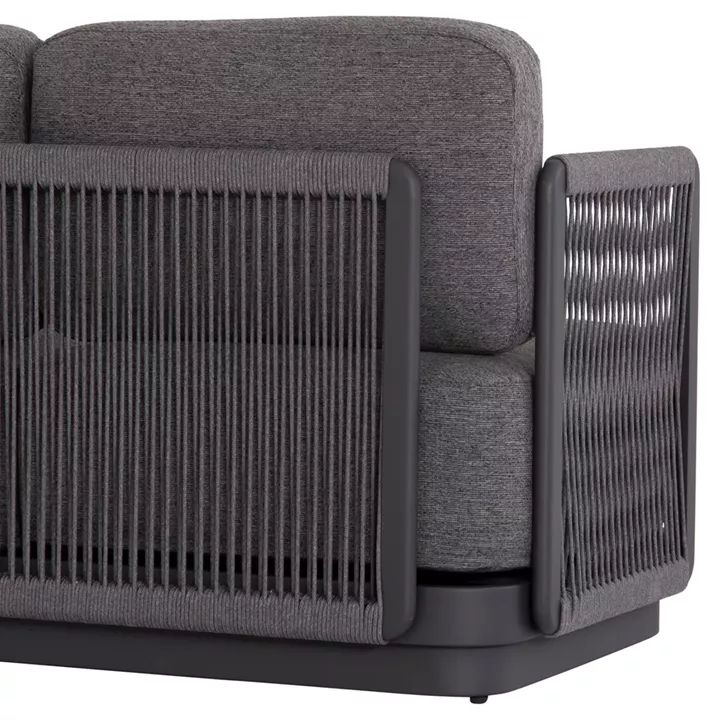 OUTDOOR CORNER LOUNGE SET 3PCS SERIES ELYSIA SM6187.01 DARK GREY ALUMINUM-ROPE-P.E.FABRIC