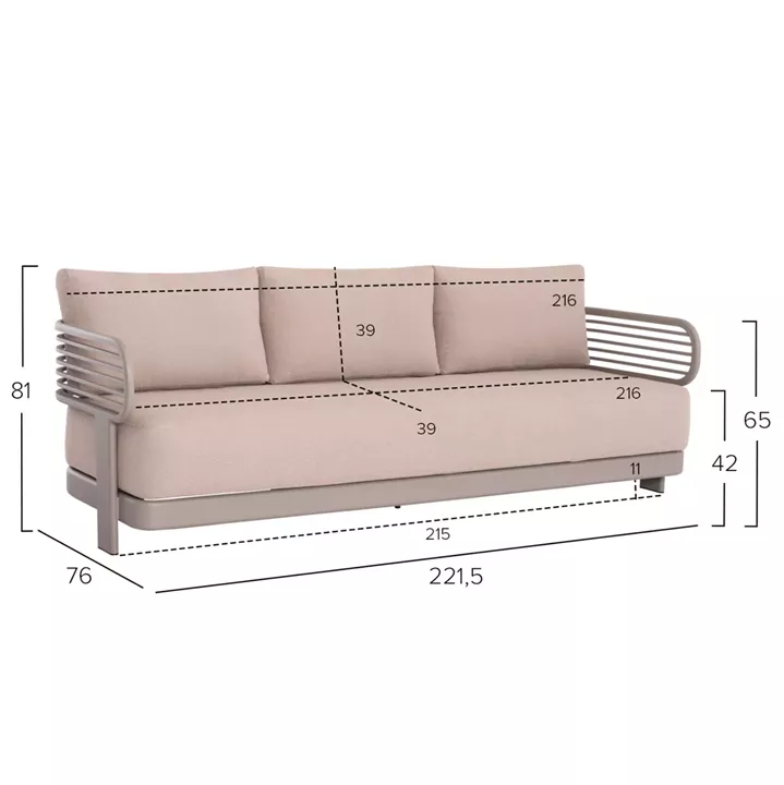 ΣΕΤ ΣΑΛΟΝΙ ΕΞ.ΧΩΡΟΥ 4ΤΜΧ AURA SM6193.04 ΣΑΜΠΑΝΙ AΛΟΥΜΙΝΙΟ & OLEFIN ΥΦΑΣΜΑ-ΠΕΤΡΑ