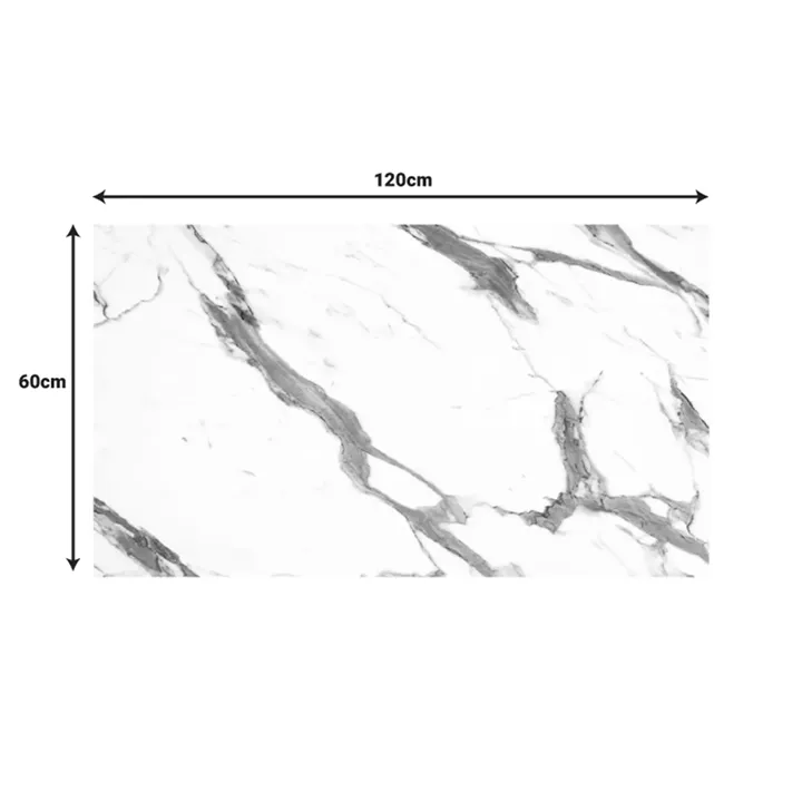 Table top Melody pakoworld HPL white marble 69x120cm 12mm thick