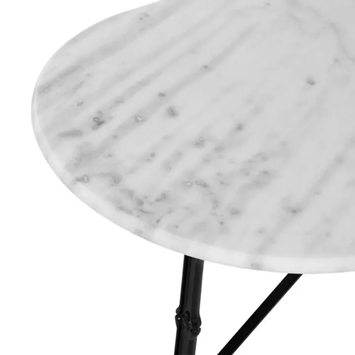 Table with base from cast iron HM440 with marble oval 120x59x72