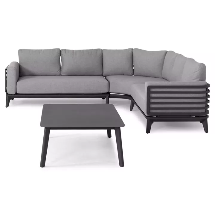 ΣΕΤ ΣΑΛΟΝΙ ΕΞ.ΧΩΡΟΥ 4ΤΜΧ ORION CORNER SM6191.01 ΣΚΟΥΡΟ ΓΚΡΙ ΑΛΟΥΜΙΝΙΟ & OLEFIN