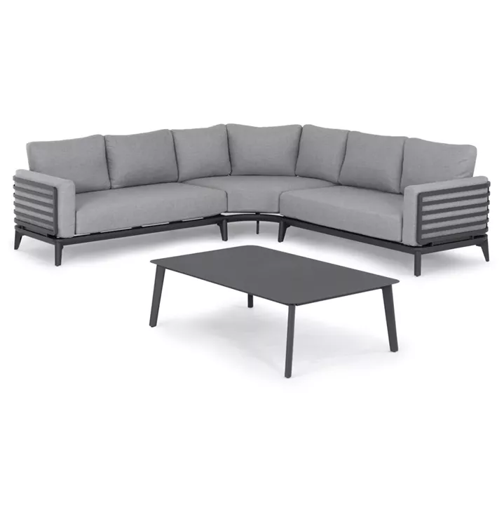 ΣΕΤ ΣΑΛΟΝΙ ΕΞ.ΧΩΡΟΥ 4ΤΜΧ ORION CORNER SM6191.01 ΣΚΟΥΡΟ ΓΚΡΙ ΑΛΟΥΜΙΝΙΟ & OLEFIN
