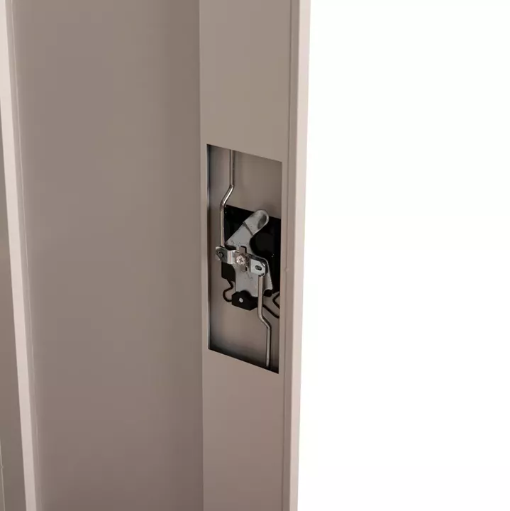 WARDROBE METALLIC HM5959.01 2-LEAF WITH 5 STORAGE SPACES LIGHT GREY 90Χ40Χ180Hcm.