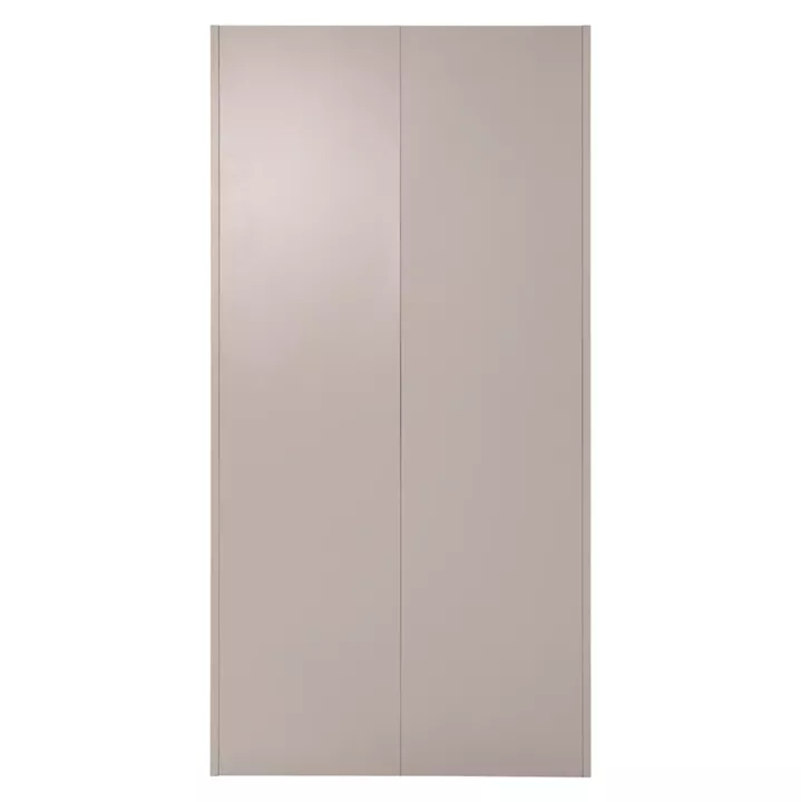 WARDROBE METALLIC HM5959.01 2-LEAF WITH 5 STORAGE SPACES LIGHT GREY 90Χ40Χ180Hcm.