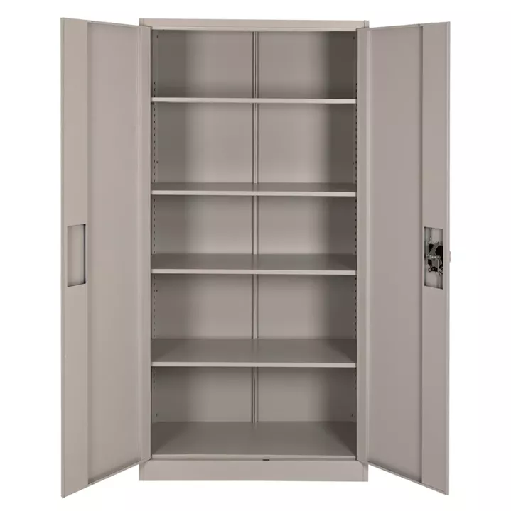 WARDROBE METALLIC HM5959.01 2-LEAF WITH 5 STORAGE SPACES LIGHT GREY 90Χ40Χ180Hcm.