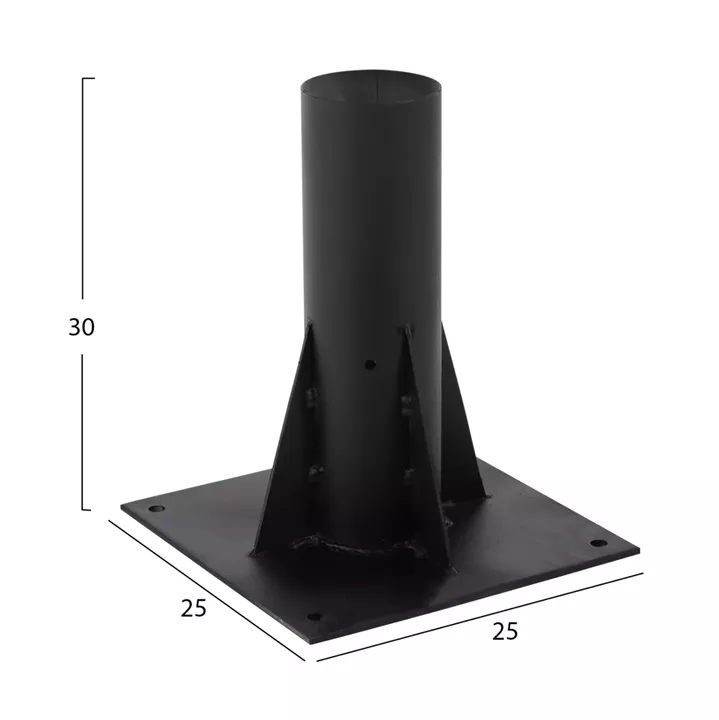 Metallic Straw umbrella's base in BLACK color, square 25x25x30Υ εκ. heavy duty