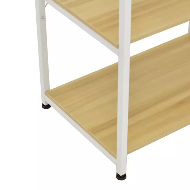 Floor-standing shelf Depo pakoworld white metal-mdf in natural shade 60x40x120cm