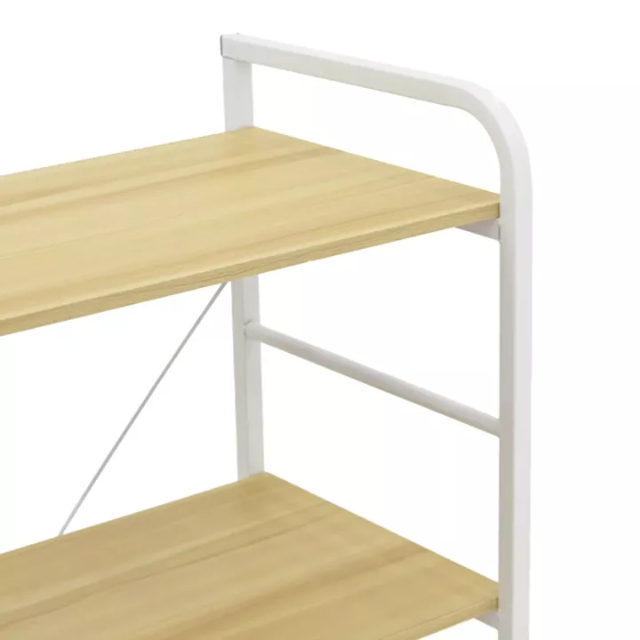 Floor-standing shelf Depo pakoworld white metal-mdf in natural shade 60x40x120cm