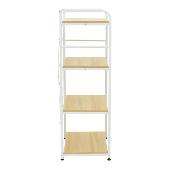 Floor-standing shelf Depo pakoworld white metal-mdf in natural shade 60x40x120cm